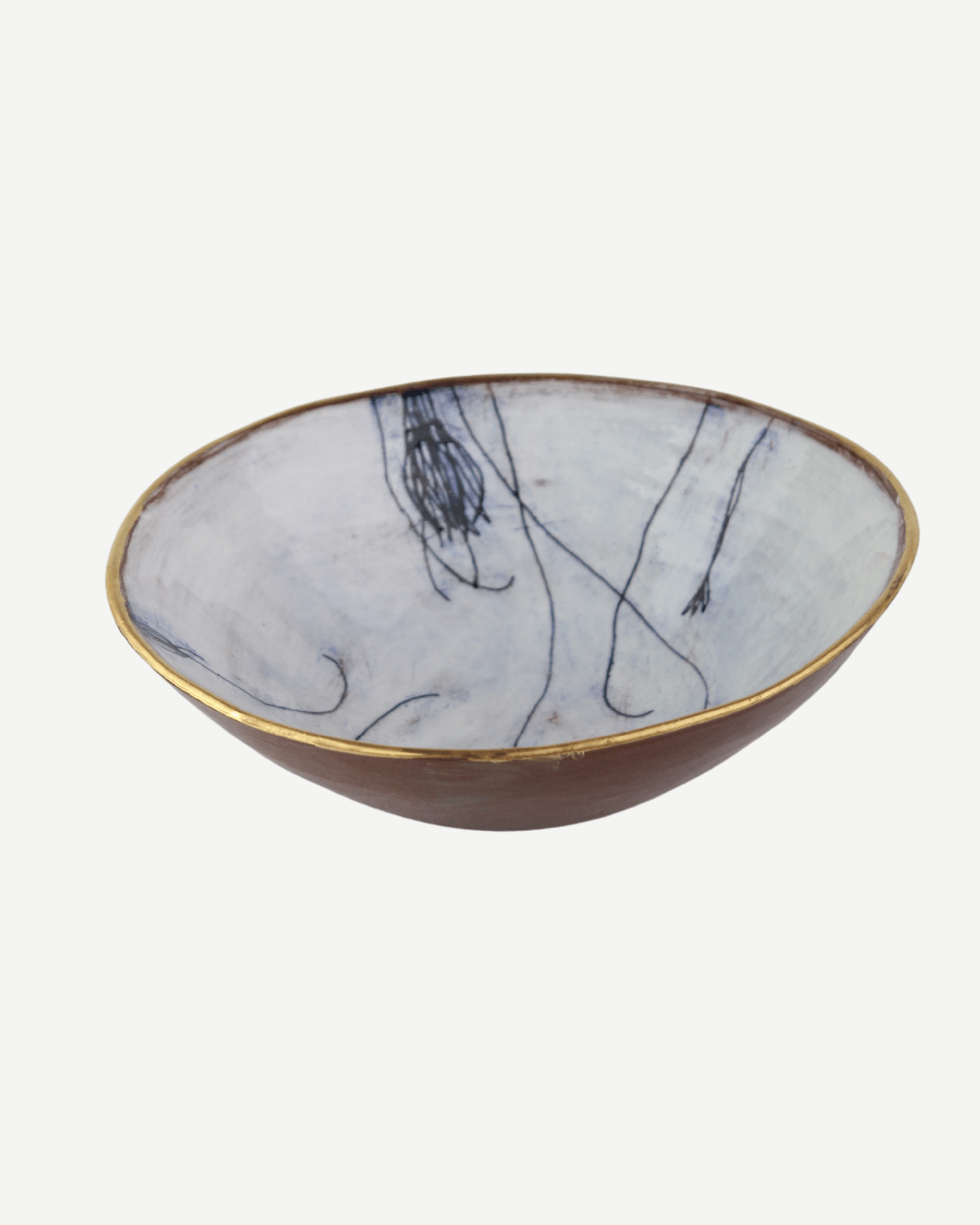Botanical Gold-Rim Salad Bowl Mantra Living