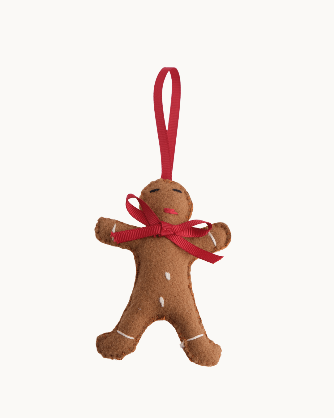 Felt Embroidered Gingerbread Man Christmas Decoration
