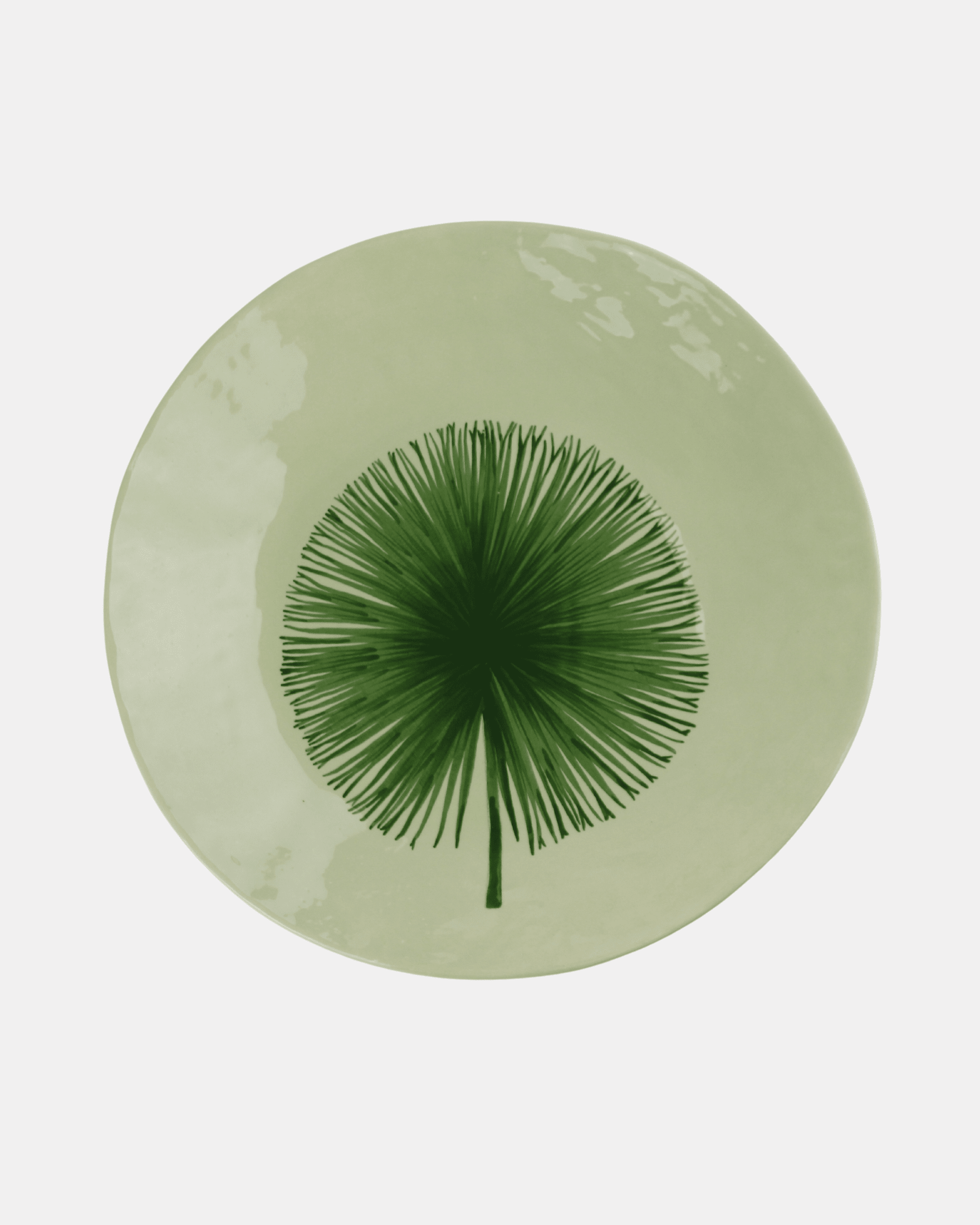 Green Dandelion Stoneware Round Platter Mantra Living