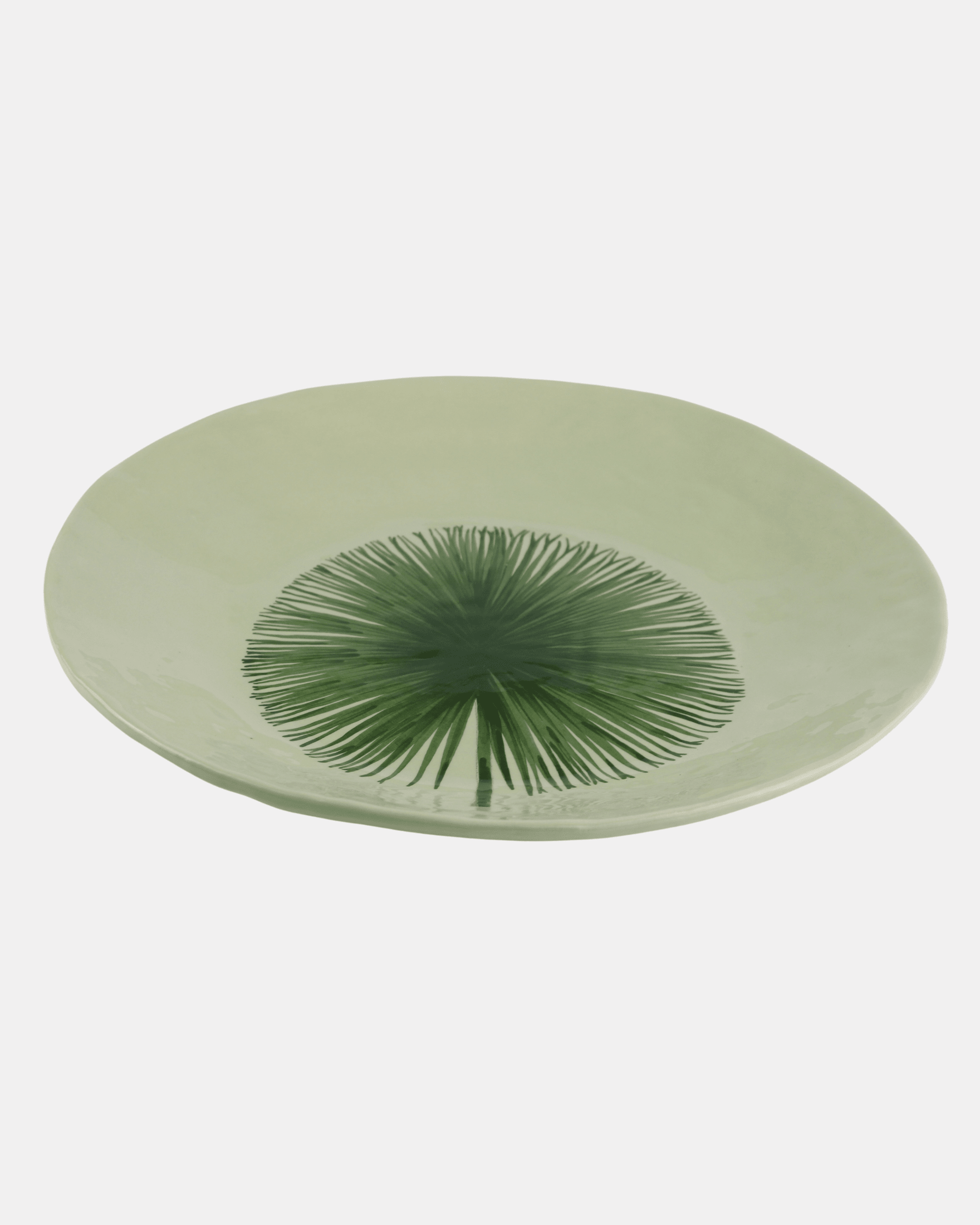 Green Dandelion Stoneware Round Platter Mantra Living