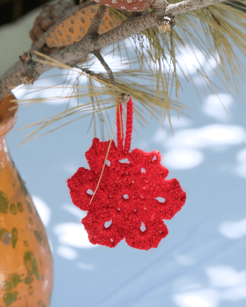 Hand-crocheted Snowflake Christmas Decorations - Set of 6