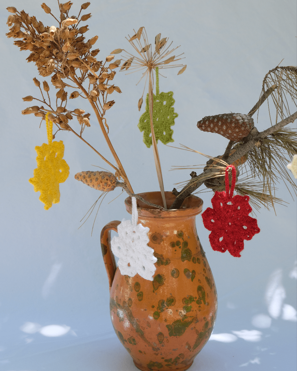 Hand-crocheted Snowflake Christmas Decorations - Set of 6