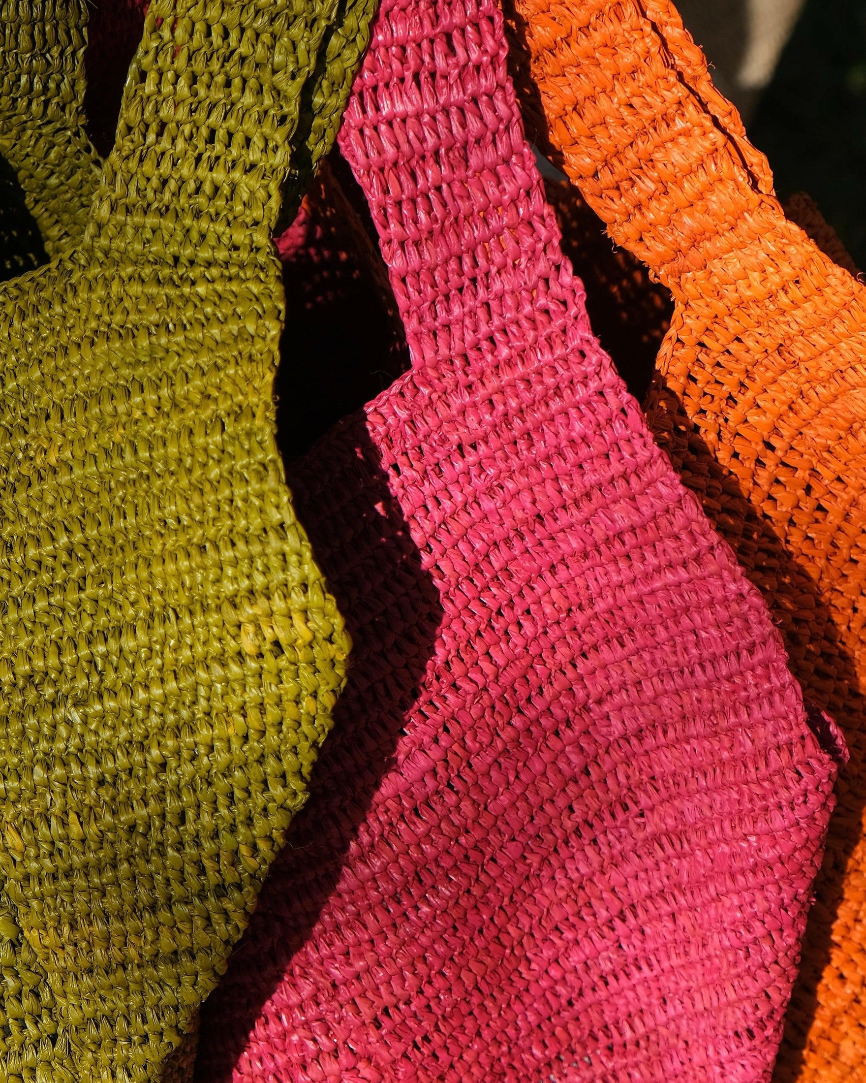 Janet Petousis Woven Raffia Bag - Cerise Mantra Living