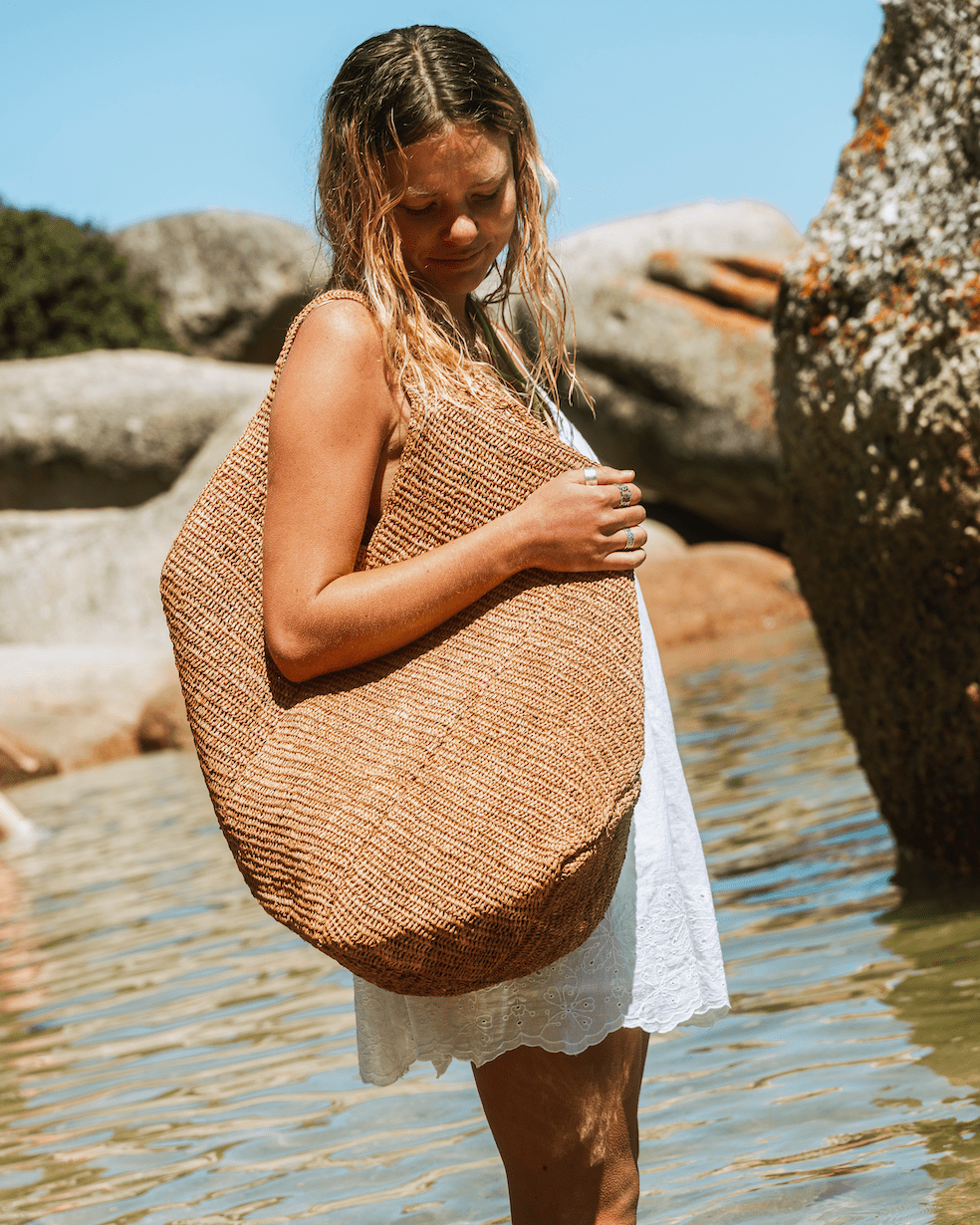 Janet Petousis Raffia Bag - Large