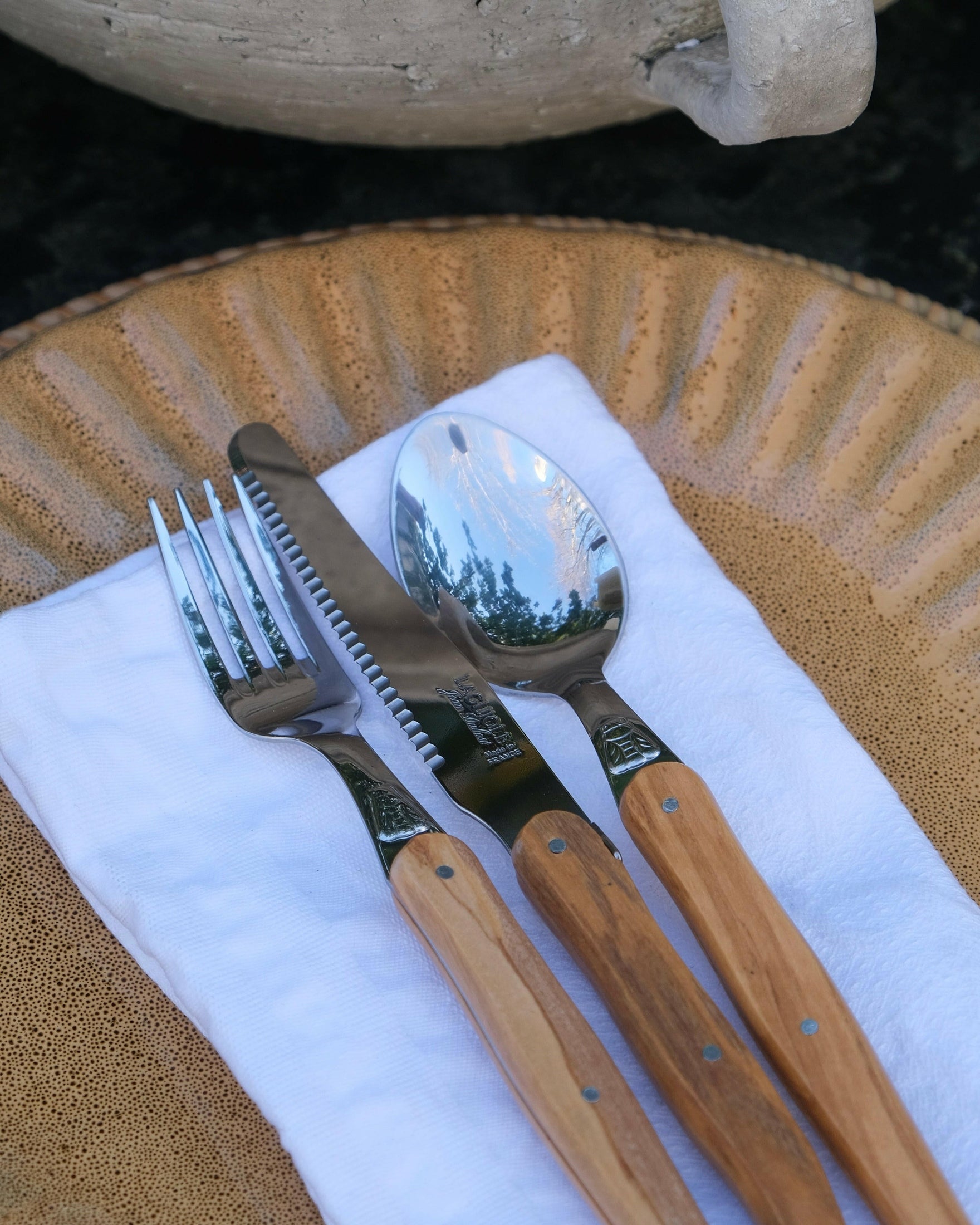 Laguiole Olive Wood 18 piece Cutlery Set Mantra Living