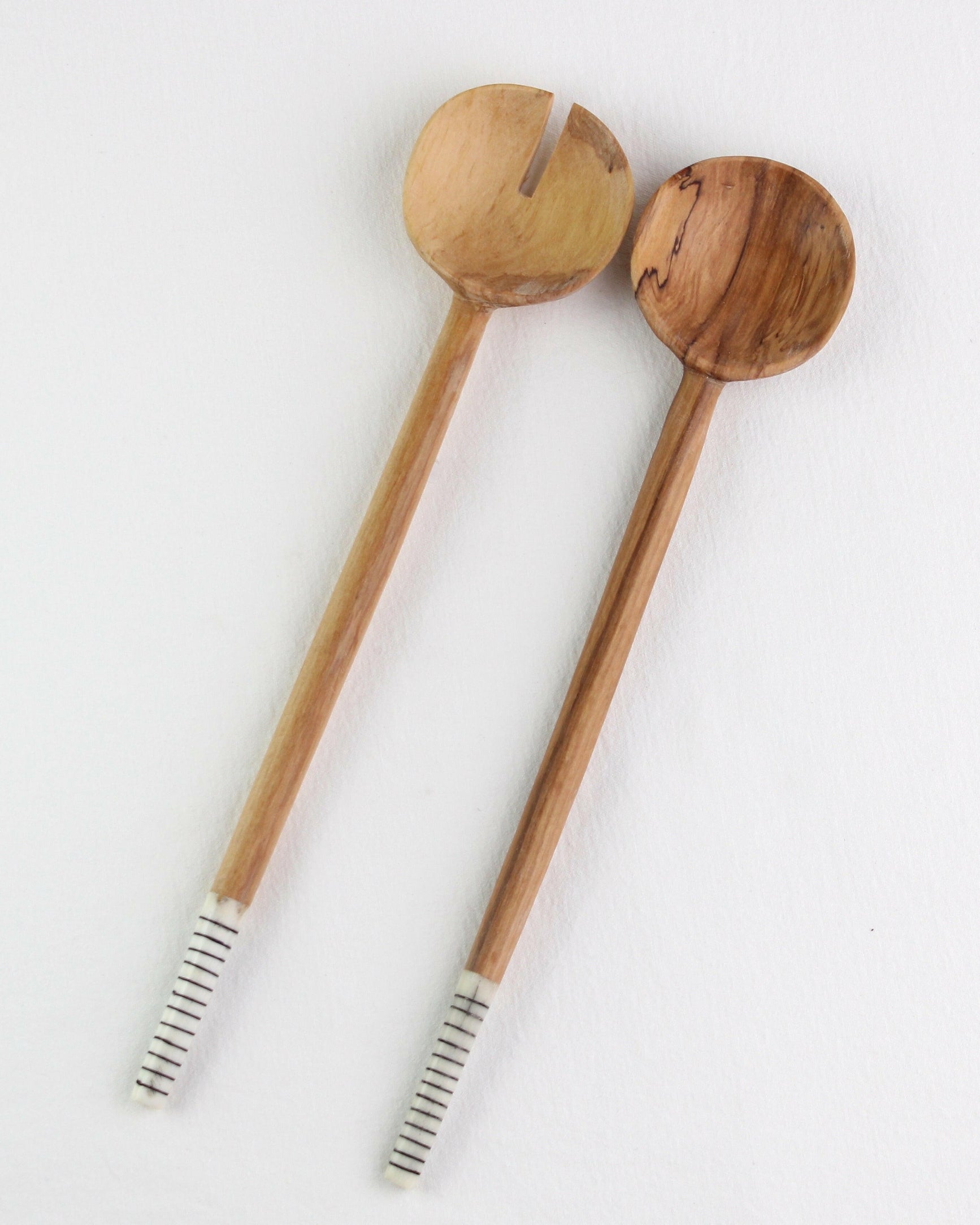 Skinny Bone & Olive Wood Salad Servers Mantra Living