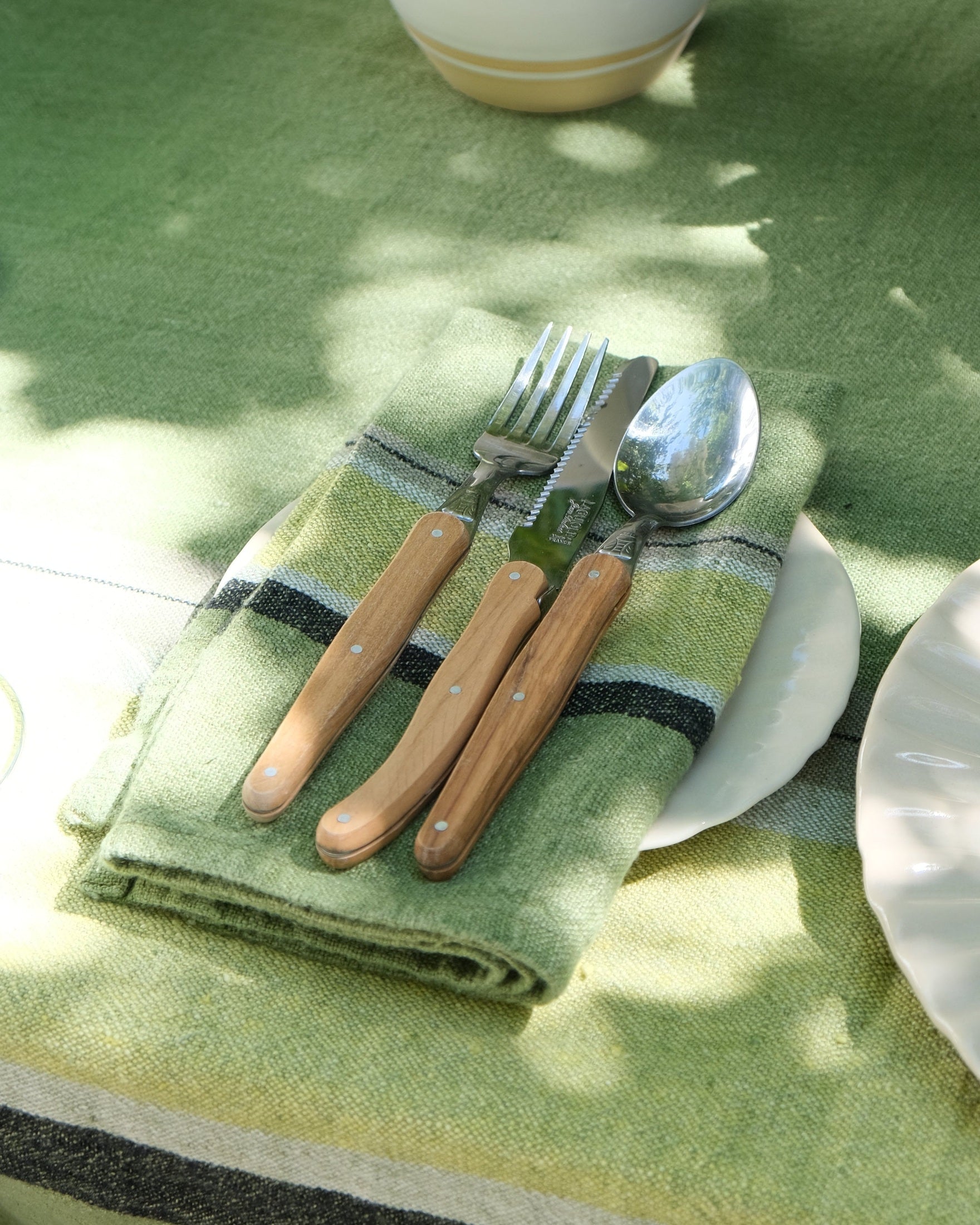 Verdant Stripe Linen Napkin