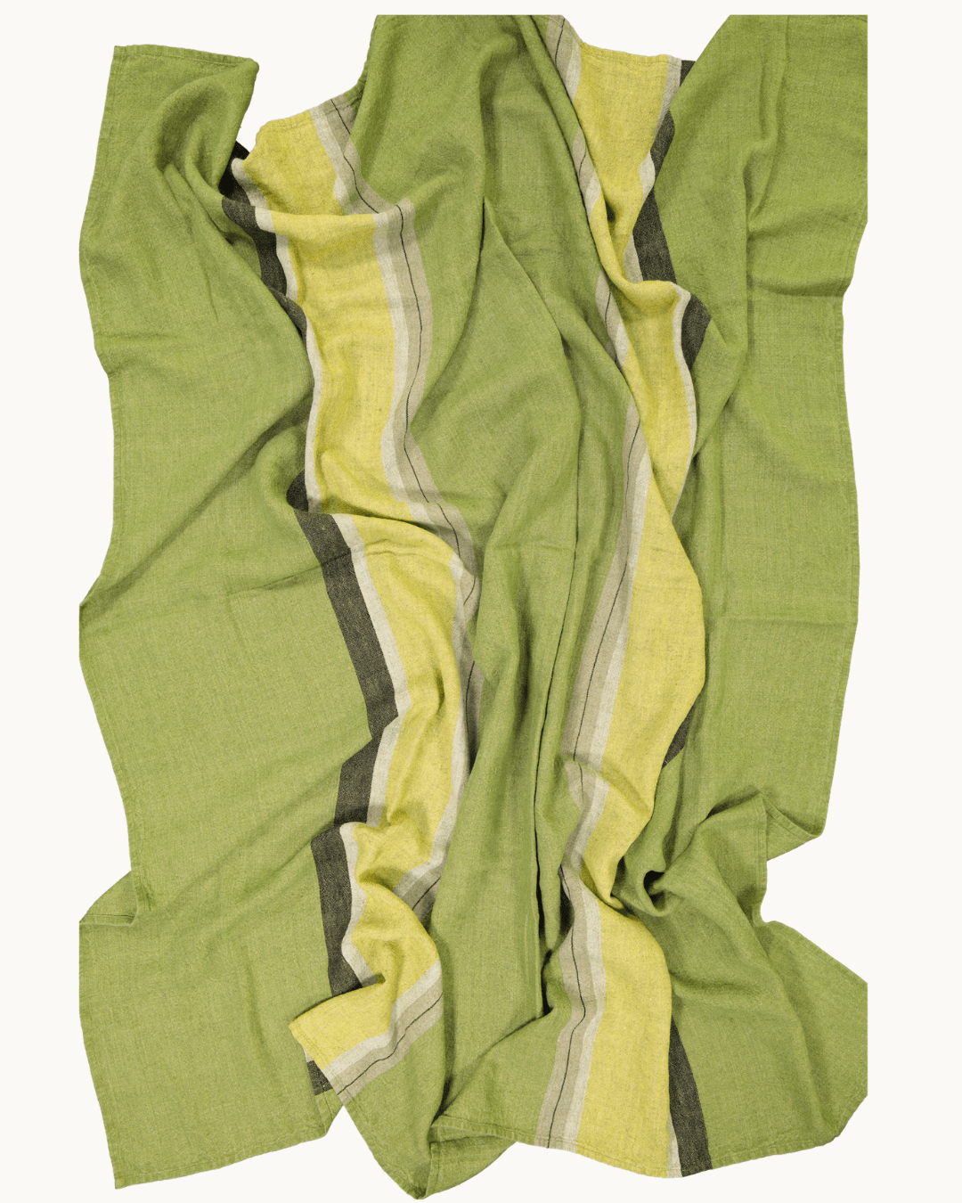 Verdant Stripe Linen Tablecloth