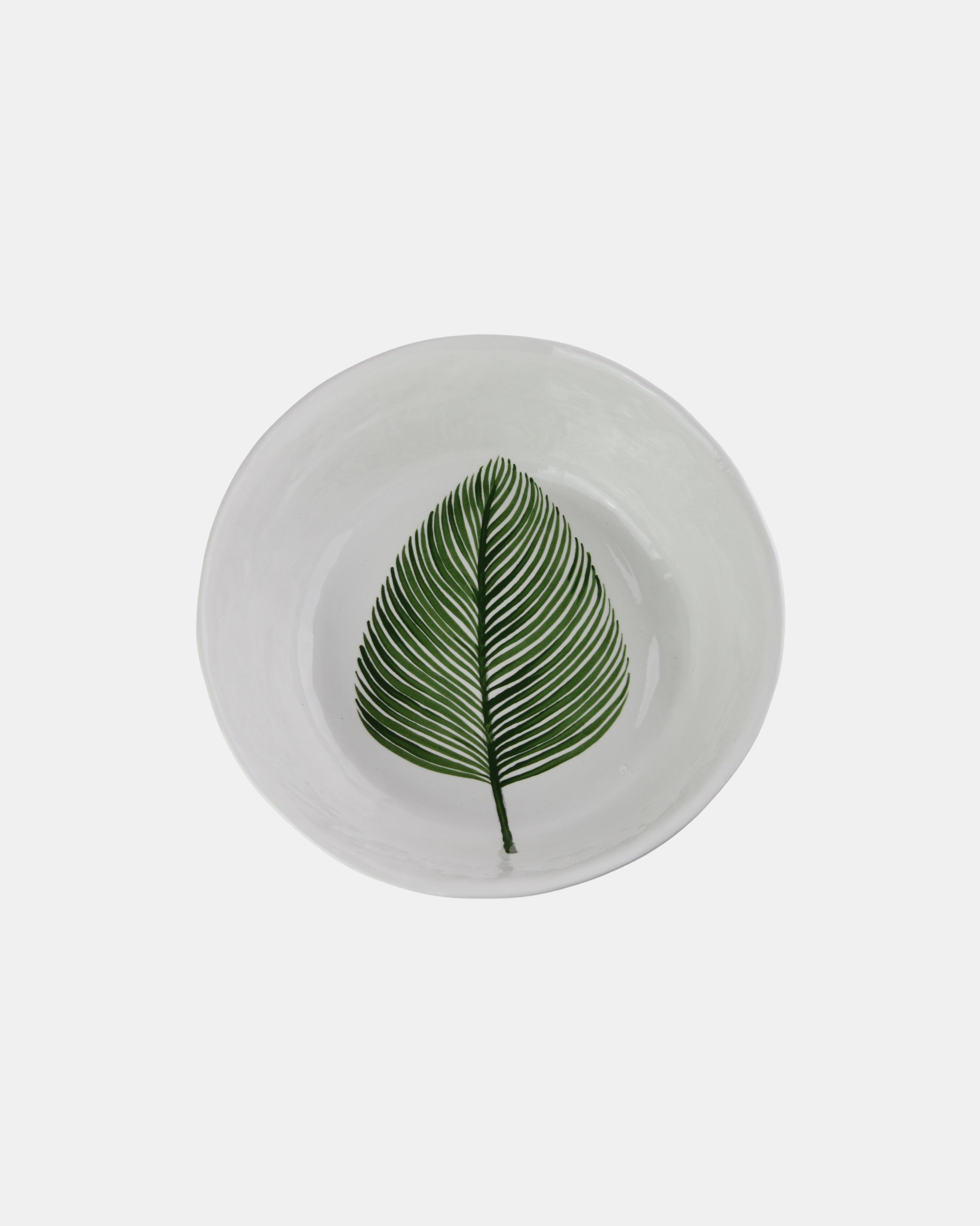 White Frond Stoneware Bowl - Medium