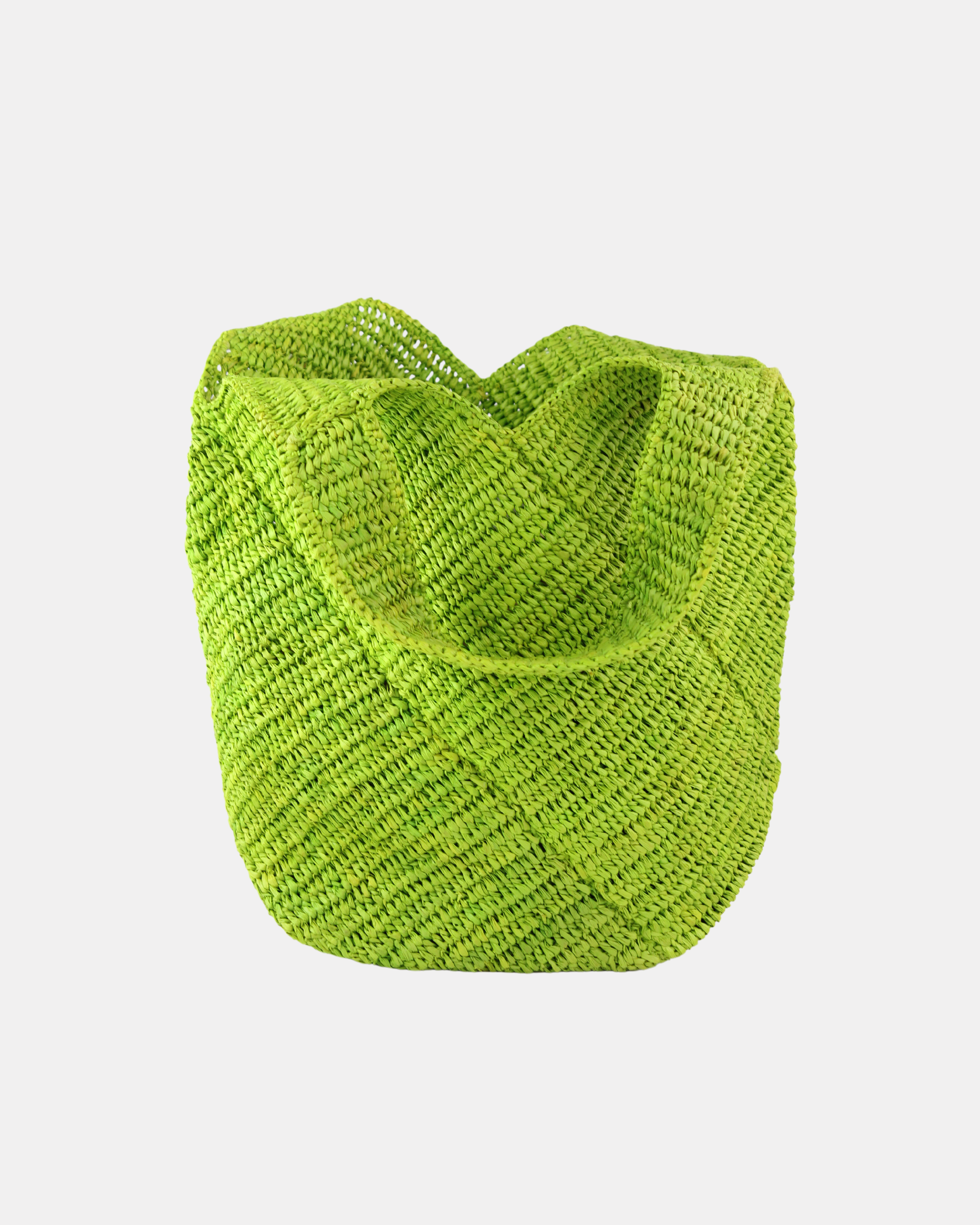 Janet Petousis Woven Raffia Bag - Apple