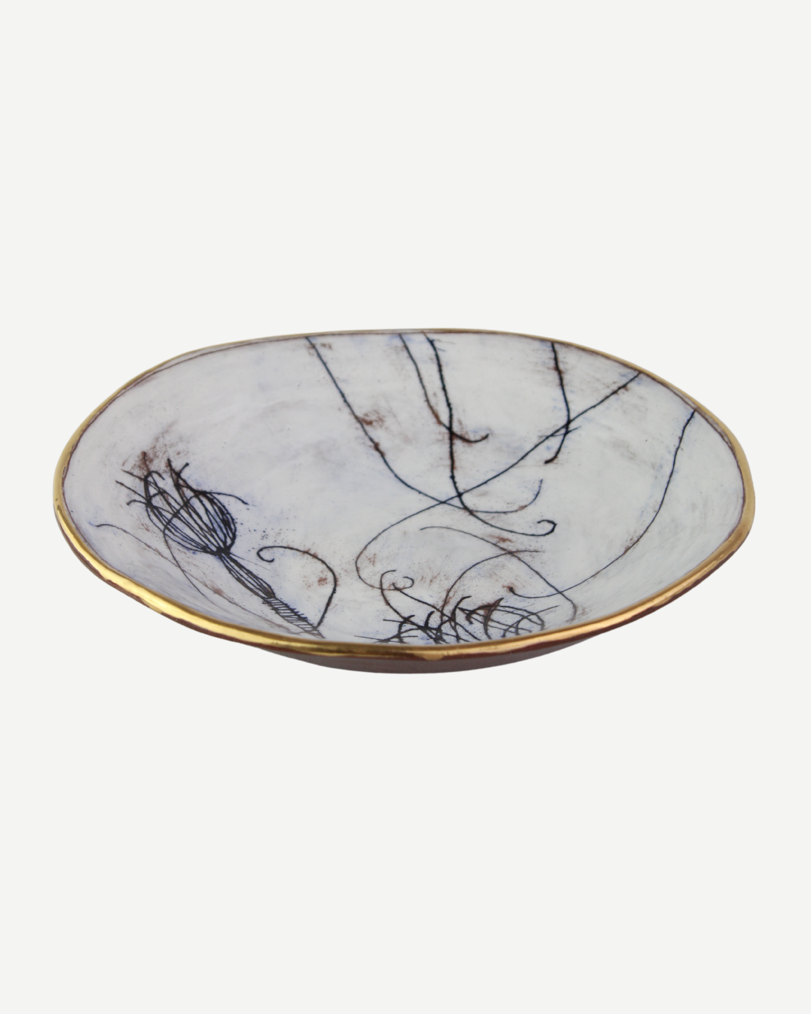 Botanical Gold-Rim Medium-Sized Bowl