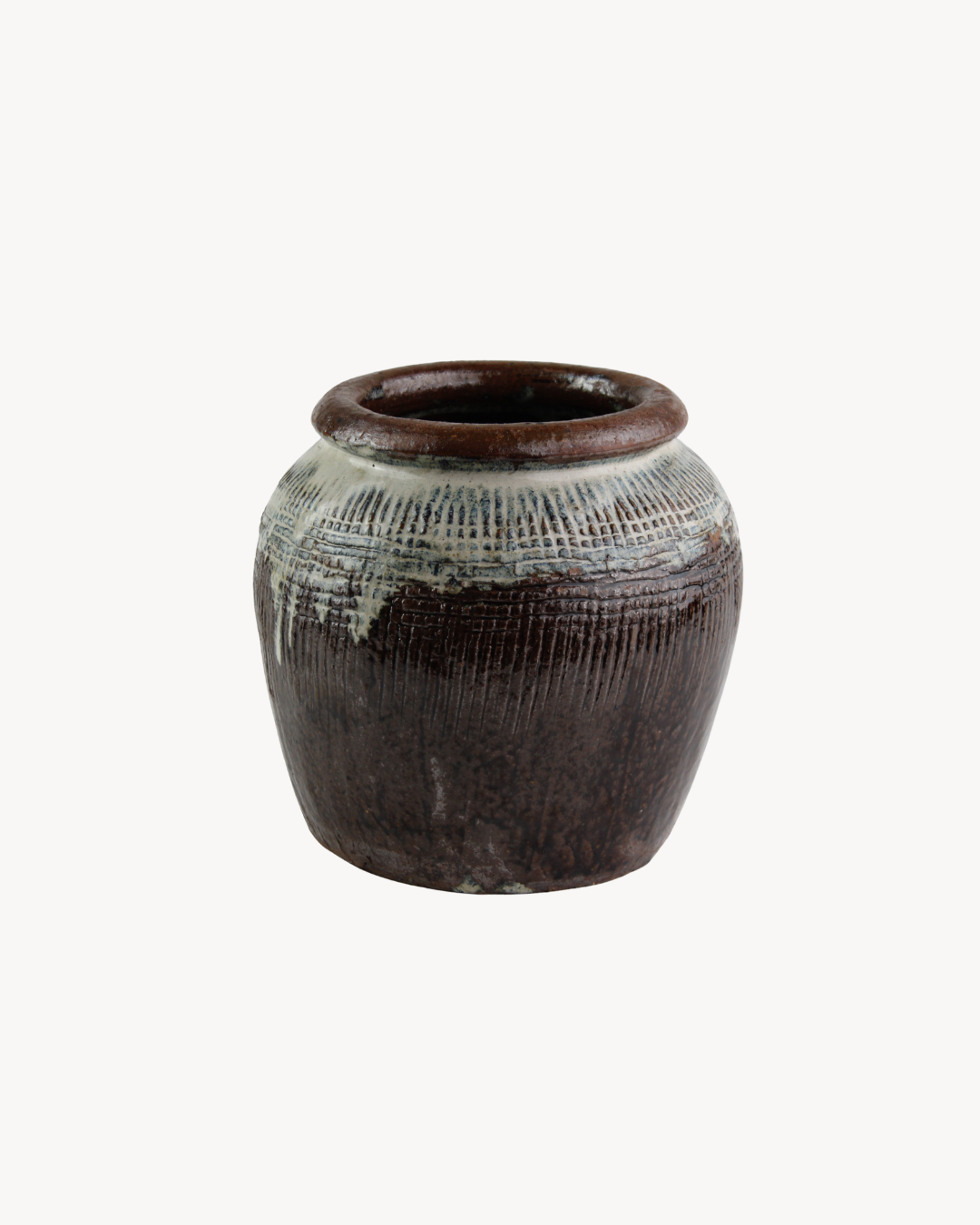Brown & Cream Ombre Textured Pot Plant