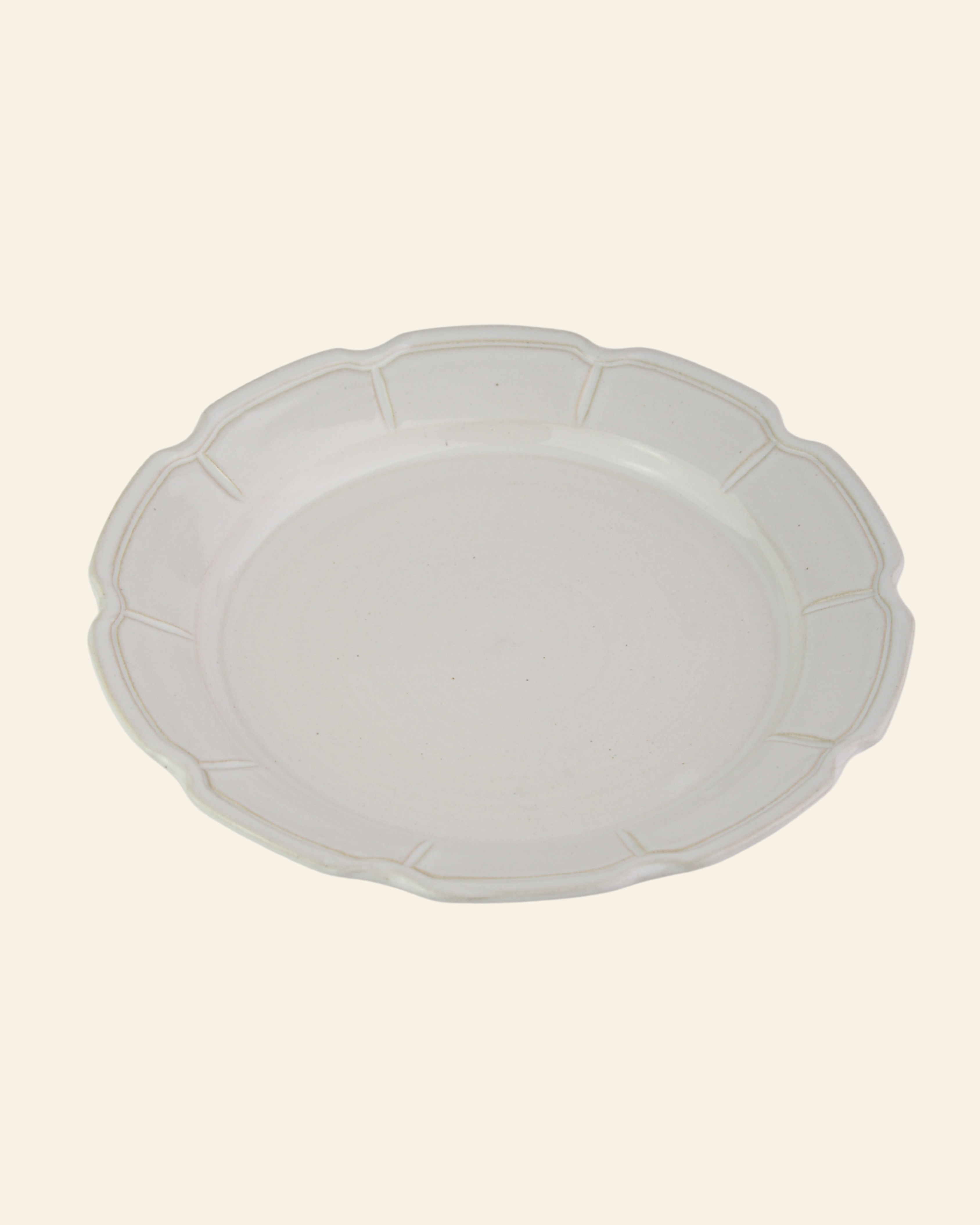 Milkstone Scalloped Plate