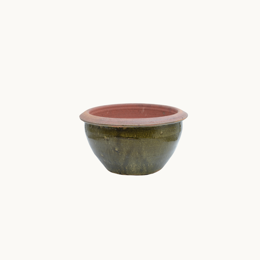 Green Shallow Planter (TH8SBGC), Liebermann Pottery