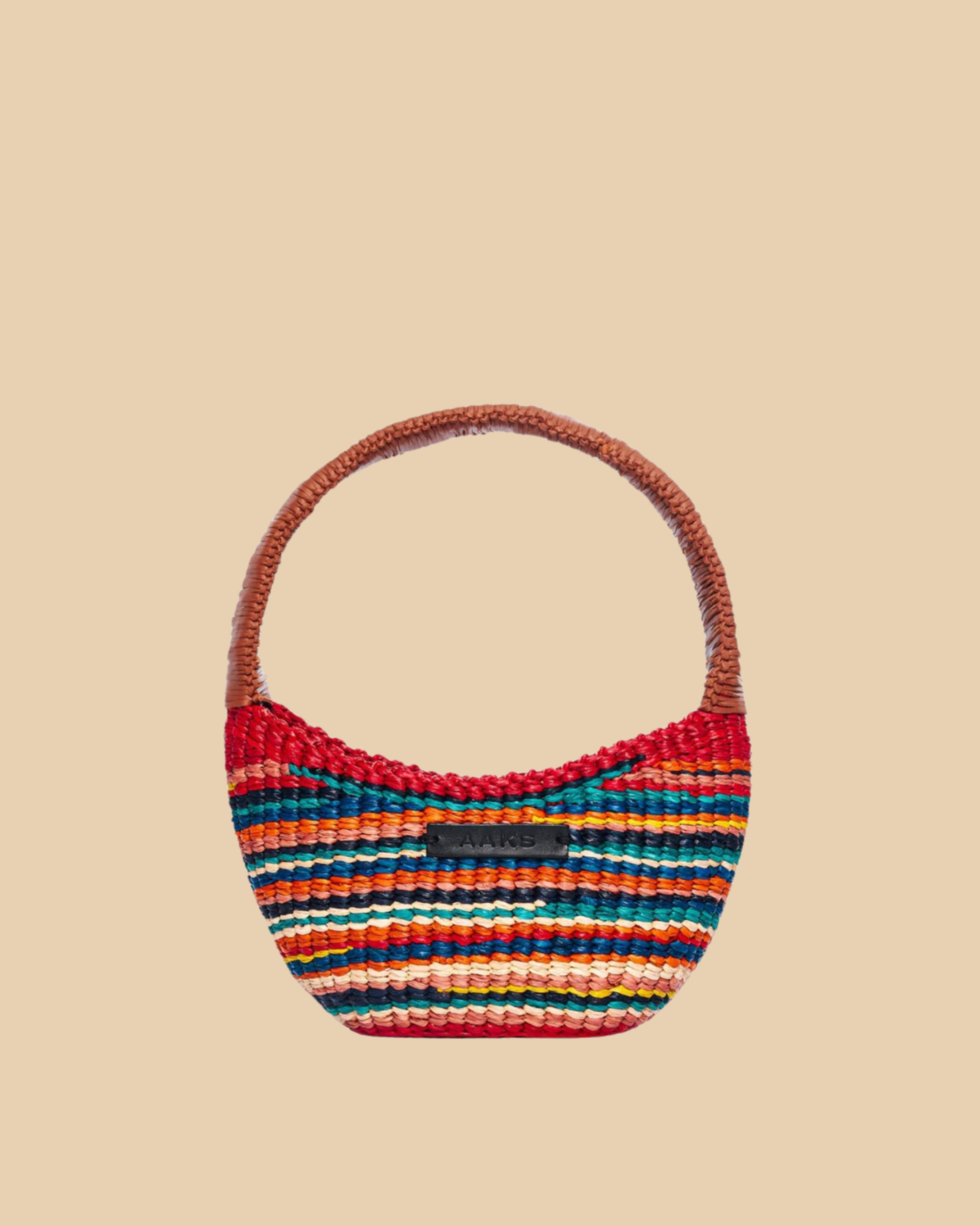 Curve Shoulder Raffia Bag