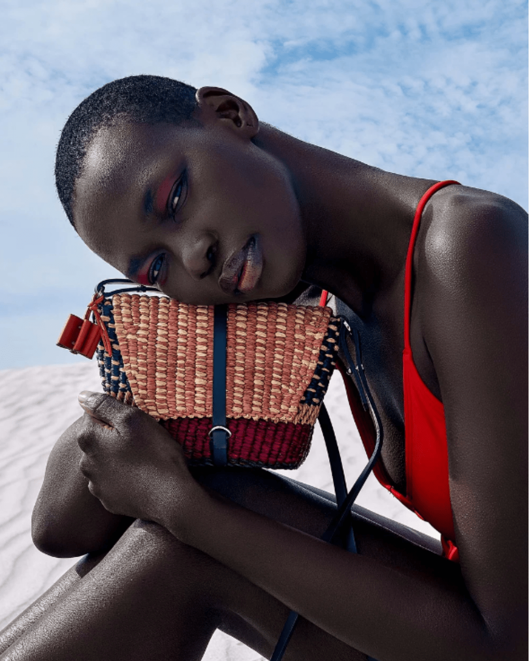 Bika Rose Raffia Bag