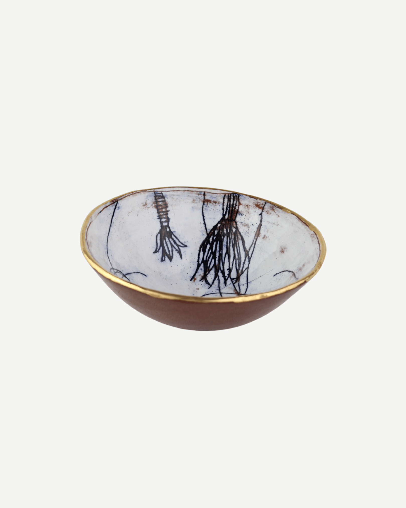 Botanical Gold-Rim Olive Bowl Mantra Living