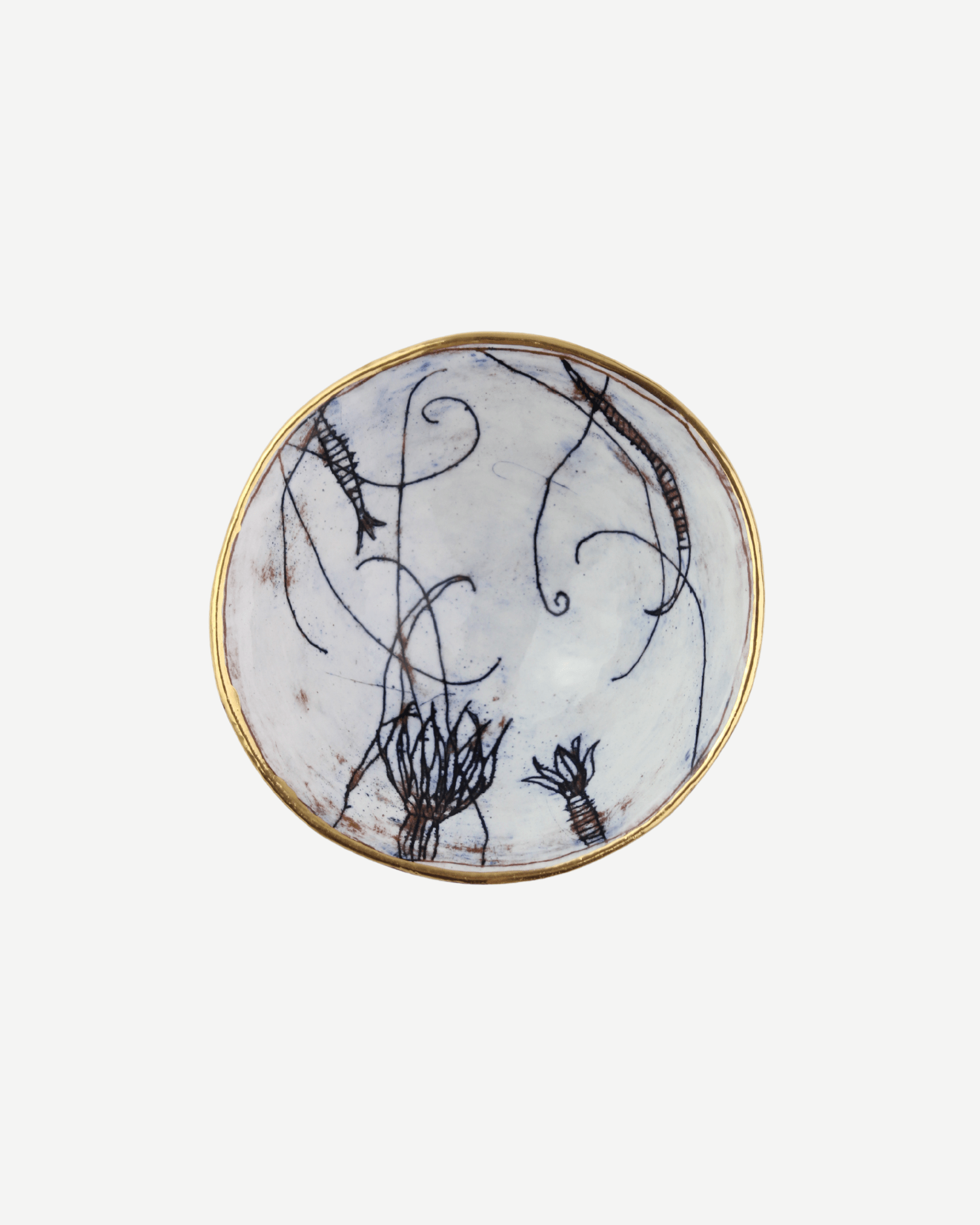 Botanical Gold-Rim Olive Bowl Mantra Living