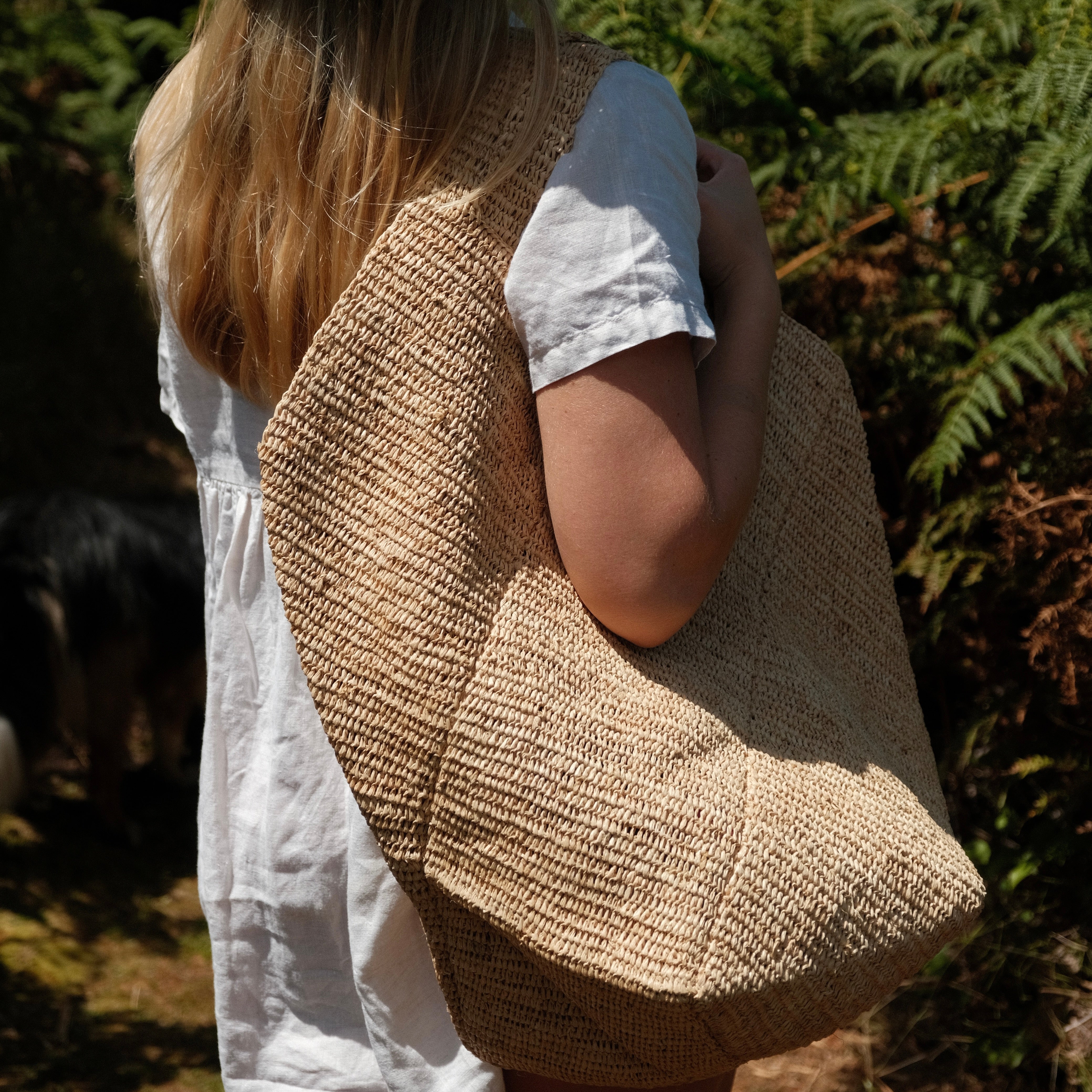 Janet Petousis Woven Raffia Bag - Natural