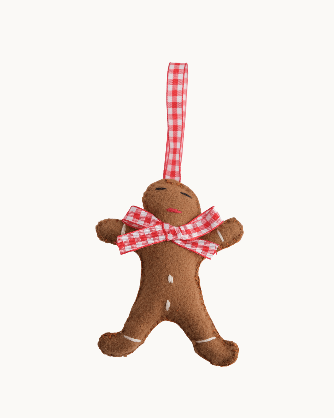 Felt Embroidered Gingerbread Man Christmas Decoration