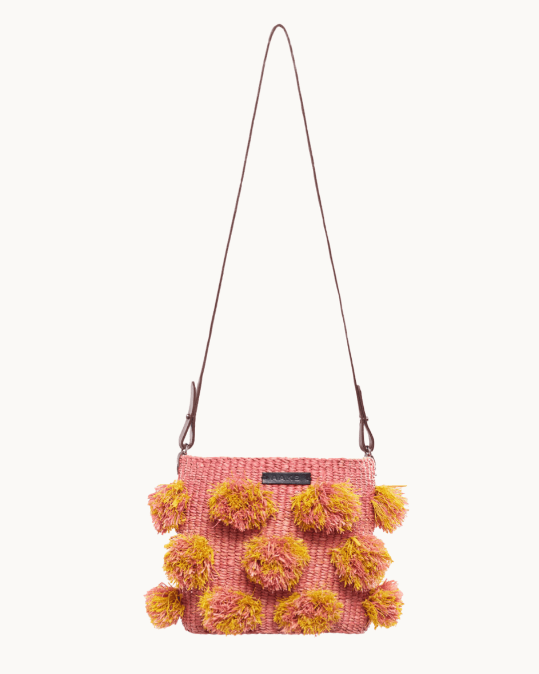 Hana PomPom Raffia Bag