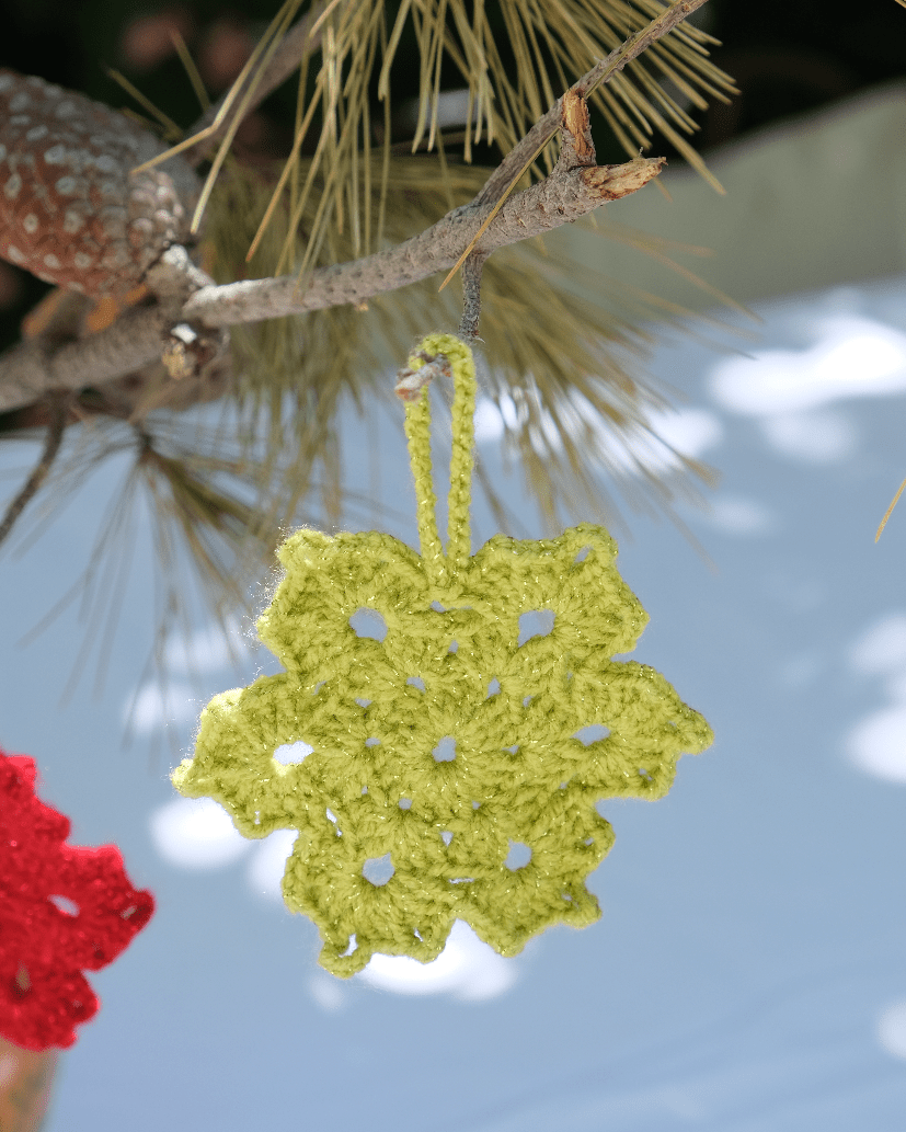 Hand-crocheted Snowflake Christmas Decorations - Set of 6