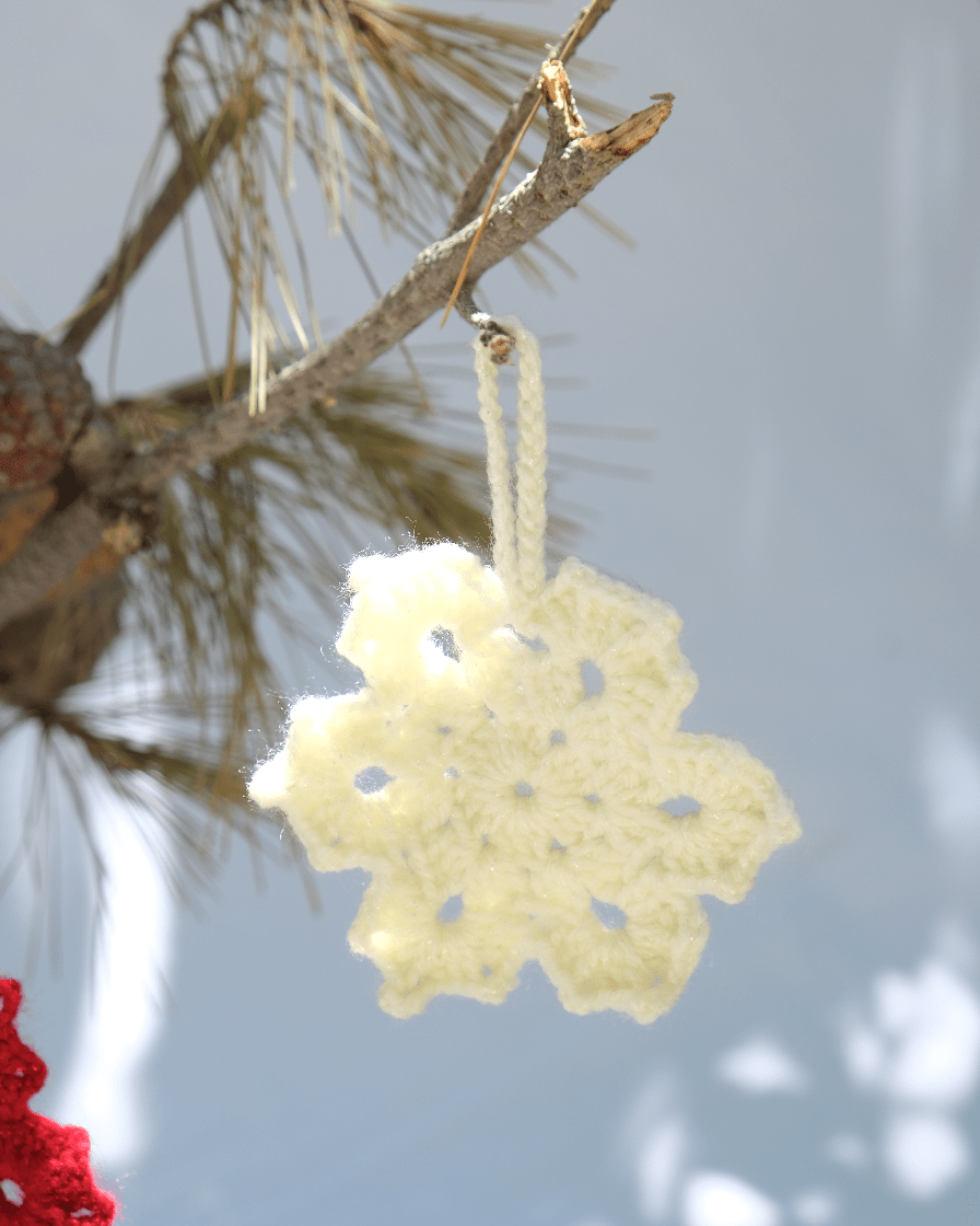 Hand-crocheted Snowflake Christmas Decorations - Set of 6