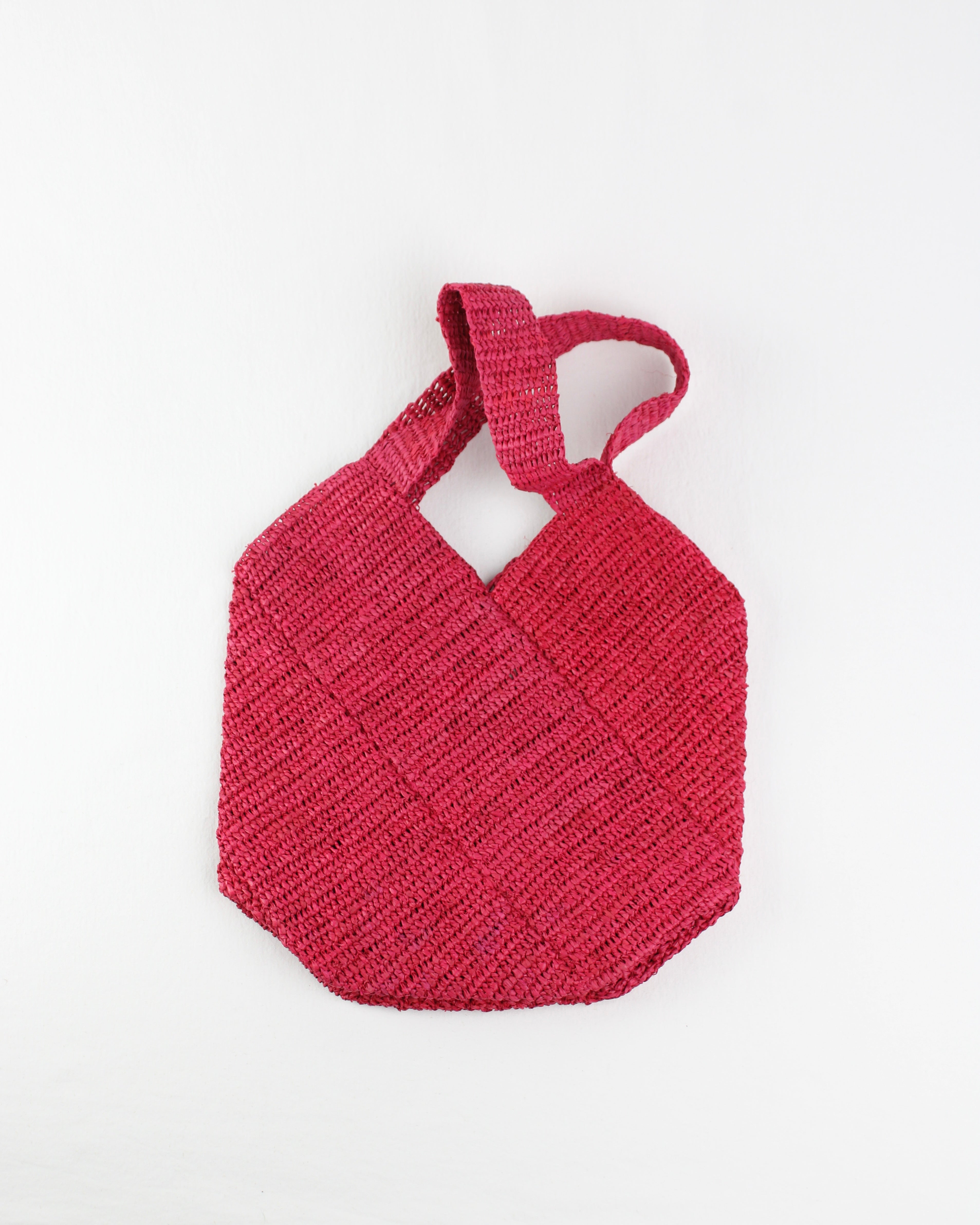 Janet Petousis Woven Raffia Bag - Cerise
