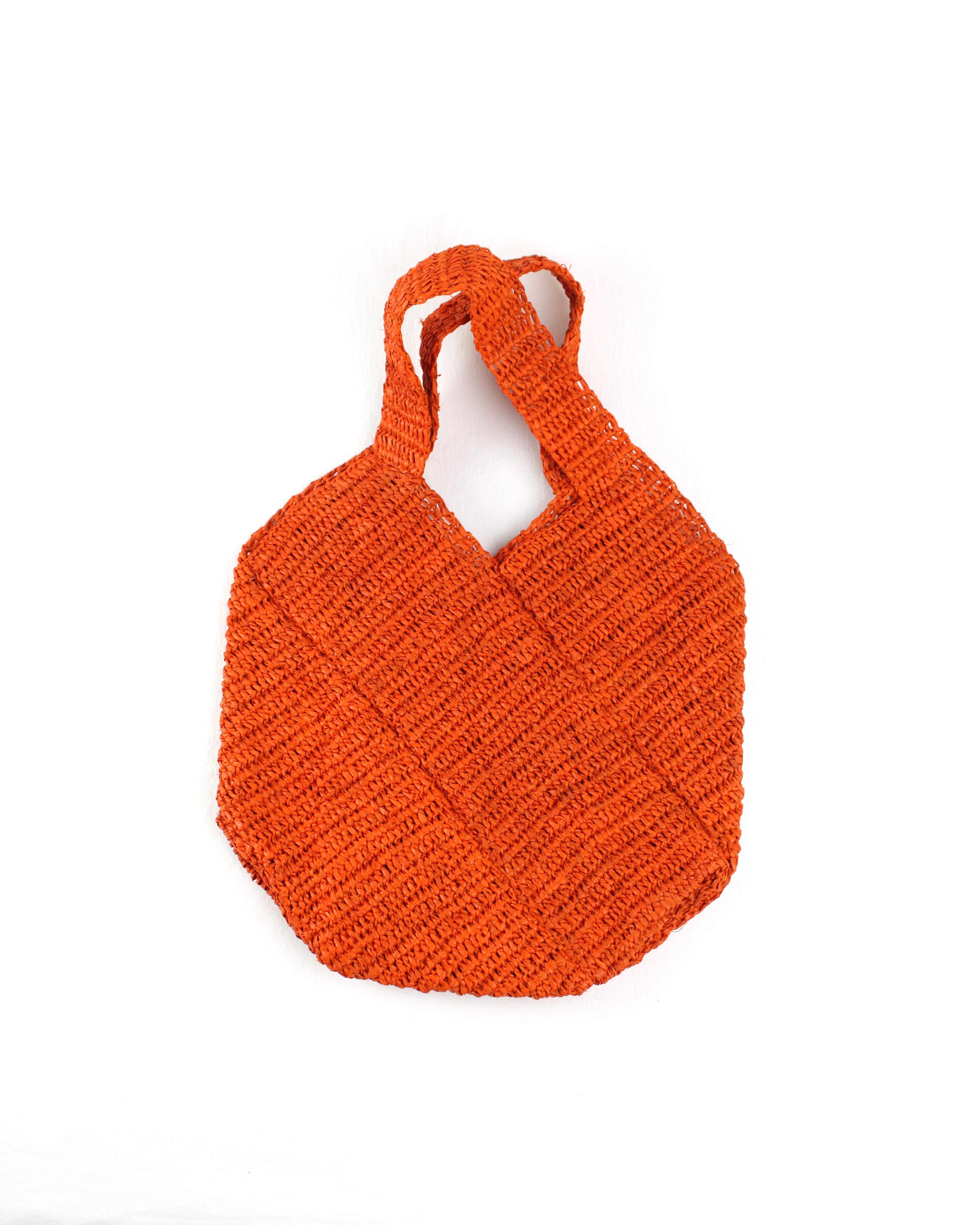 Janet Petousis Woven Raffia Bag - Orange