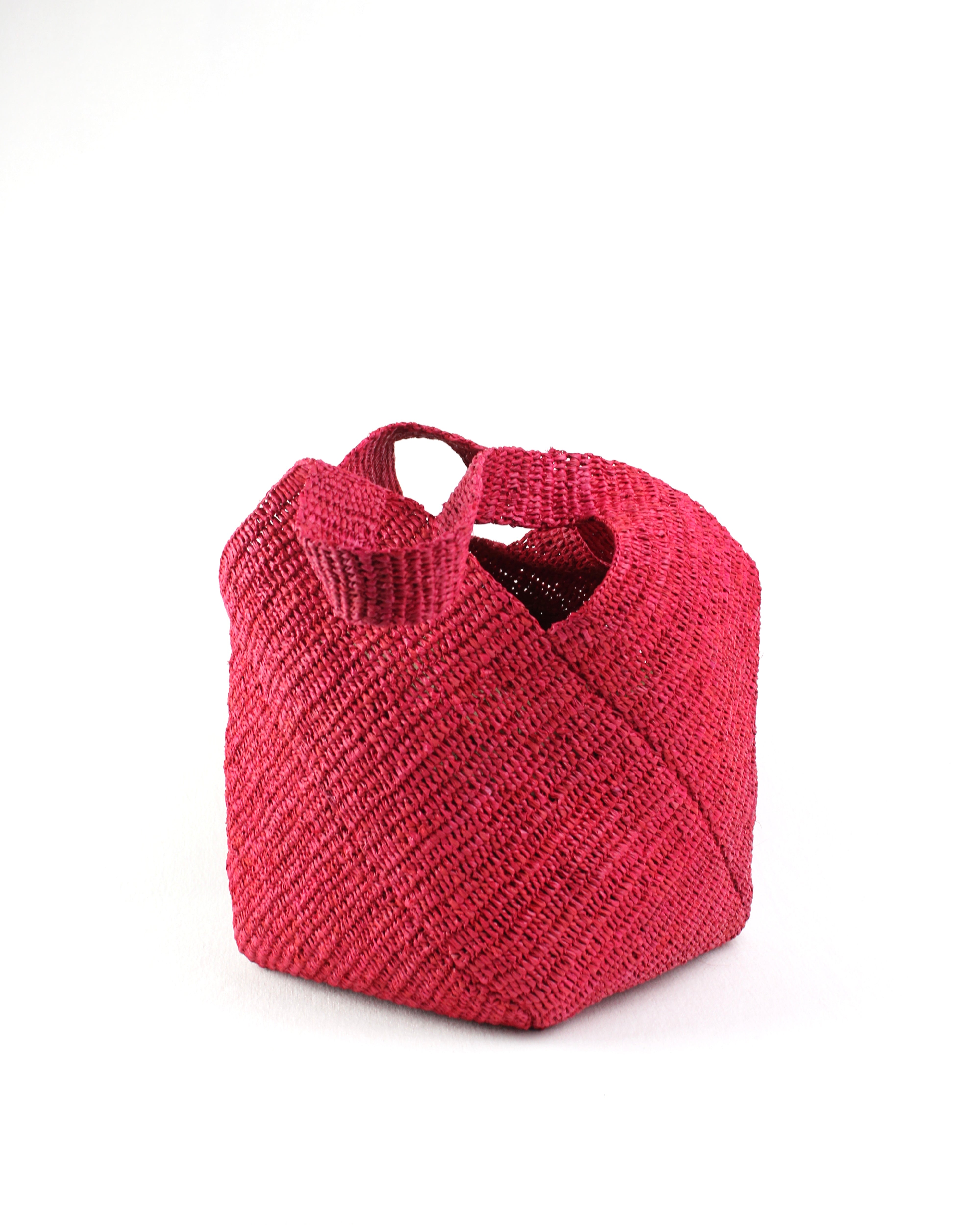 Janet Petousis Woven Raffia Bag - Cerise