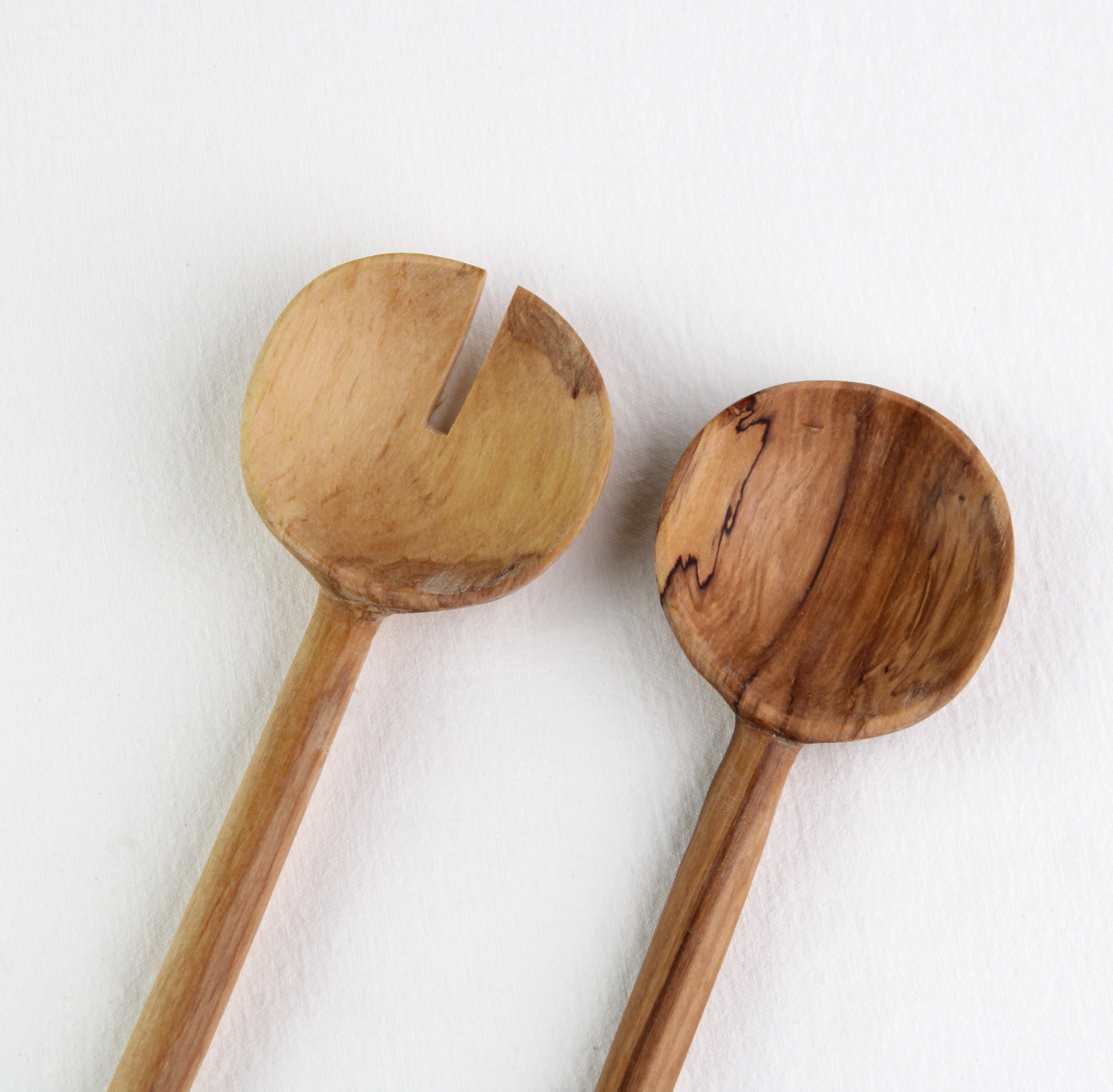 Skinny Bone & Olive Wood Salad Servers