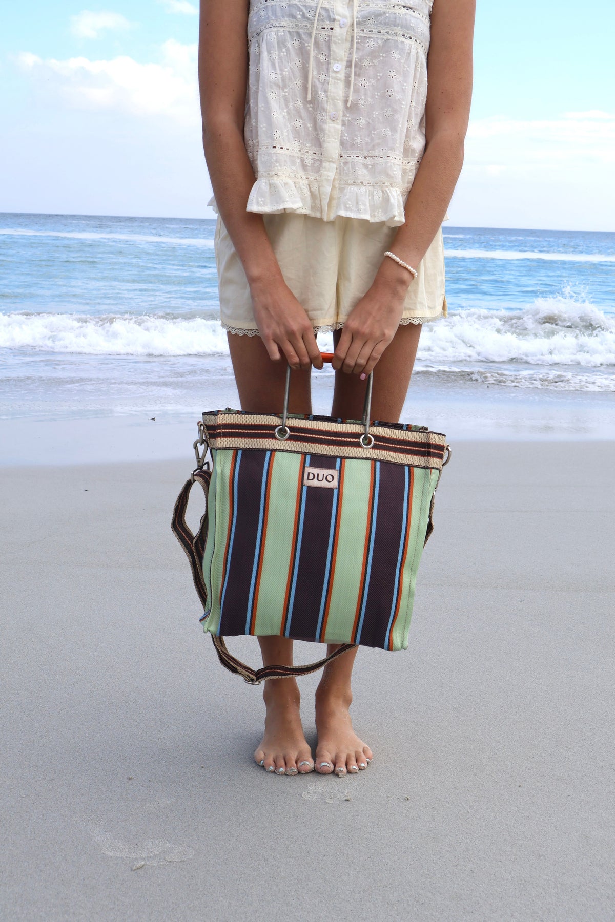 Studio Duo Errand Bag in Pistachio and Chocolate #Color_Pistachio and Chocolate