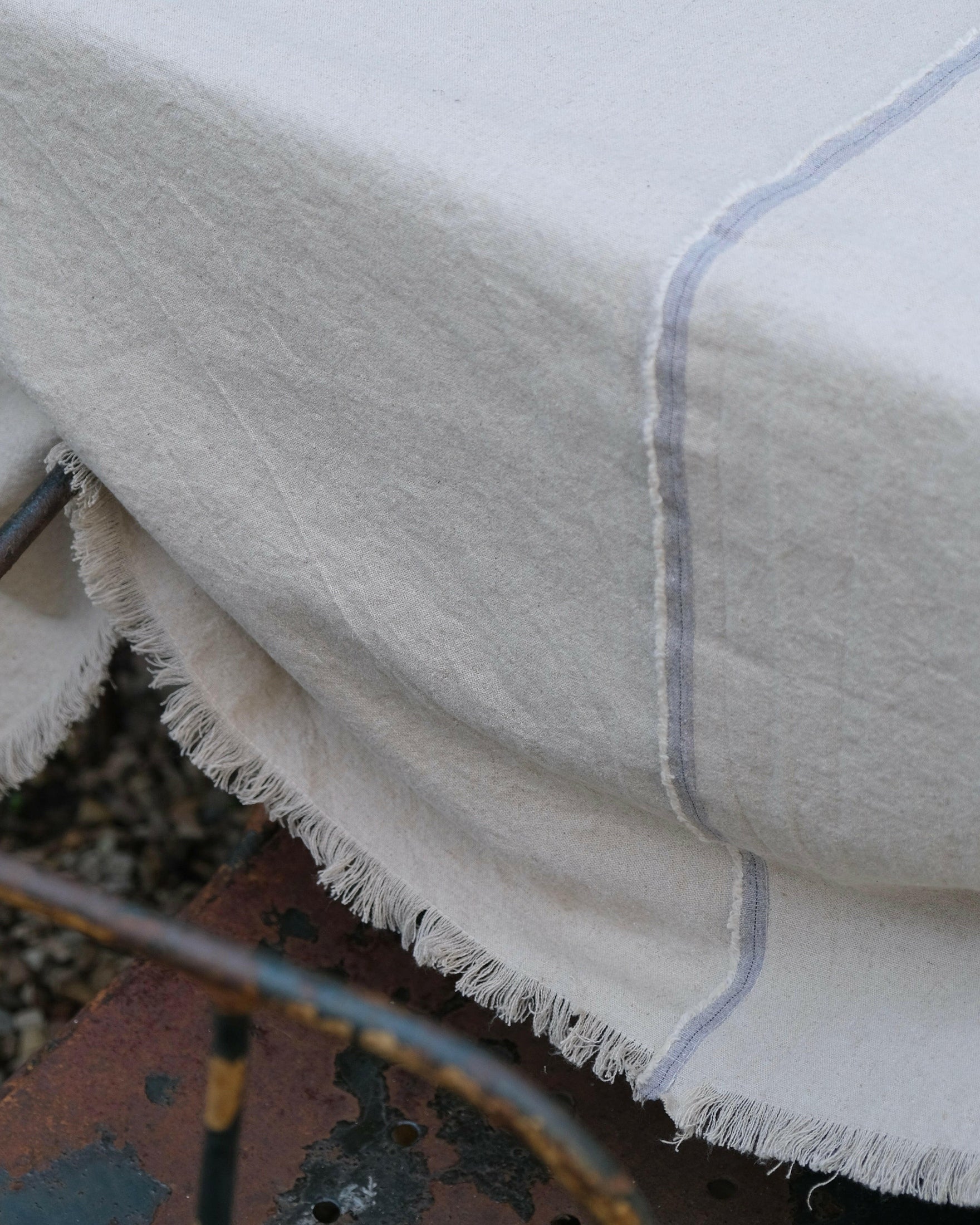 Natural Linen-Cotton Raw-edged Tablecloth Mantra Living