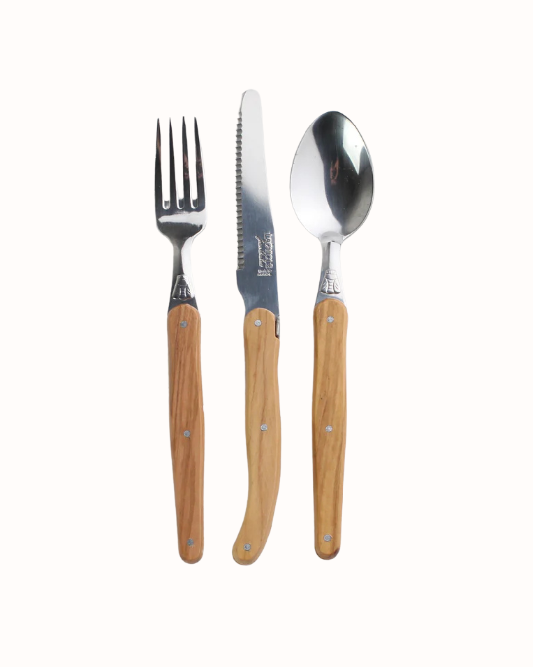 Laguiole Olive Wood 18 piece Cutlery Set