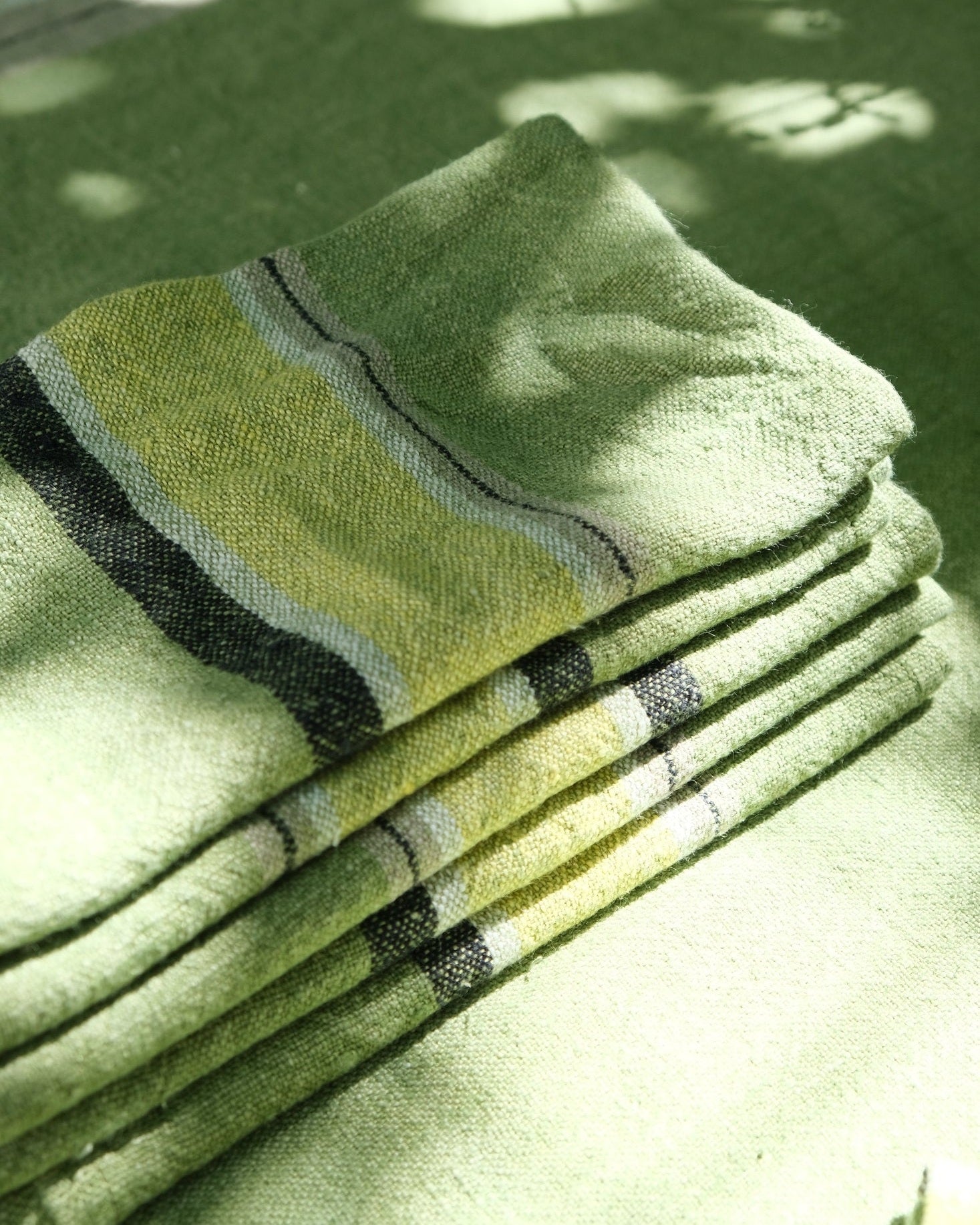 Verdant Stripe Linen Napkin