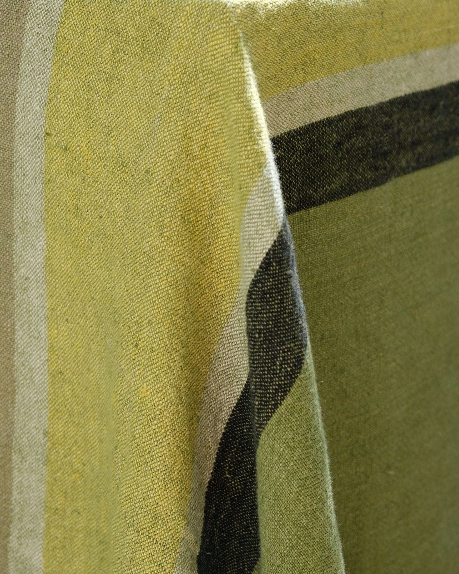 Verdant Stripe Linen Tablecloth