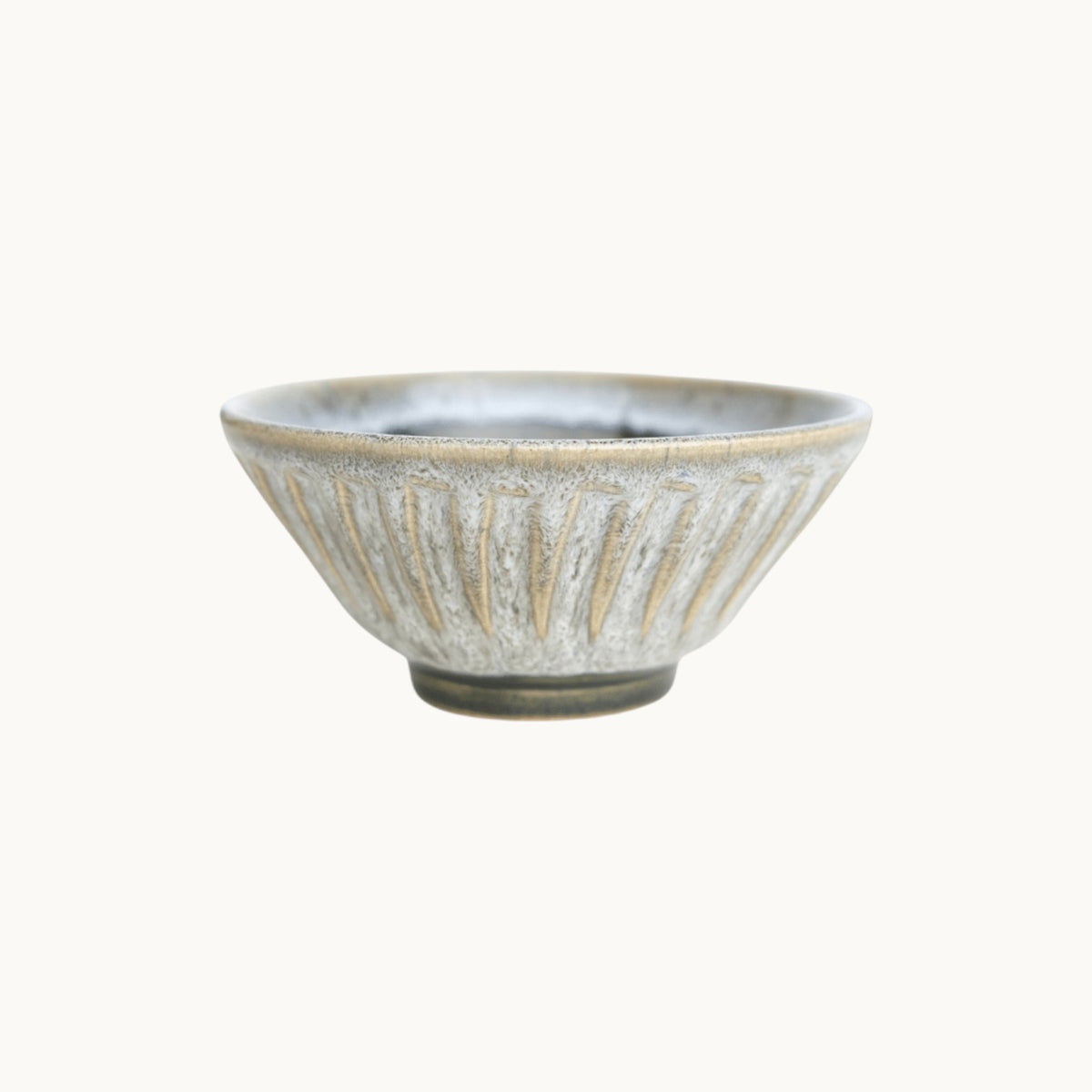 MANTRA LIVING mini fluted bowl in antique slate glaze with hand-thrown organic texture for snacks or dips. #Color_Antique Slate