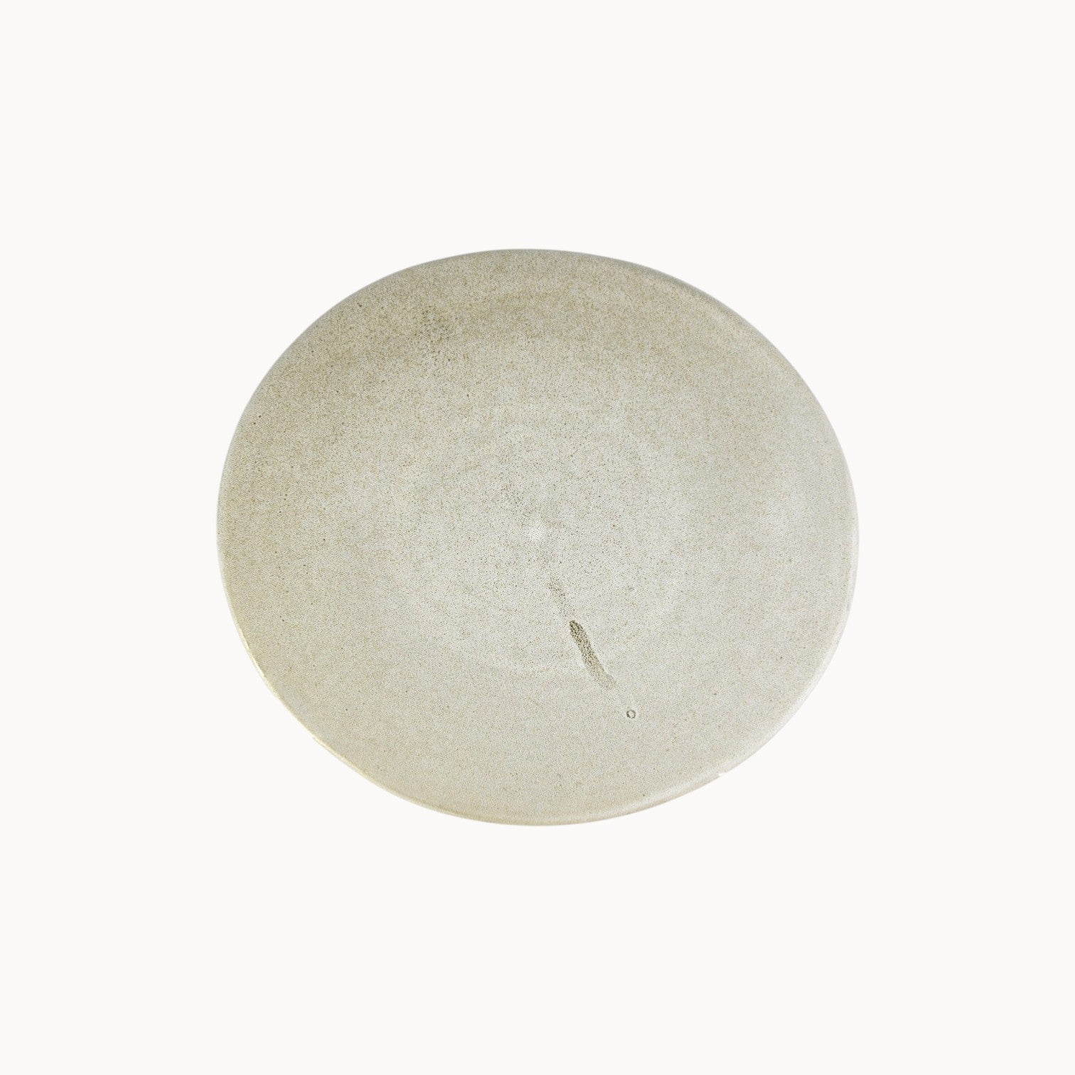 Mantra Living Classic Stoneware presentation plate in Ostrich, a speckled oatmeal glaze on hand-finished stoneware. #Color_Ostrich