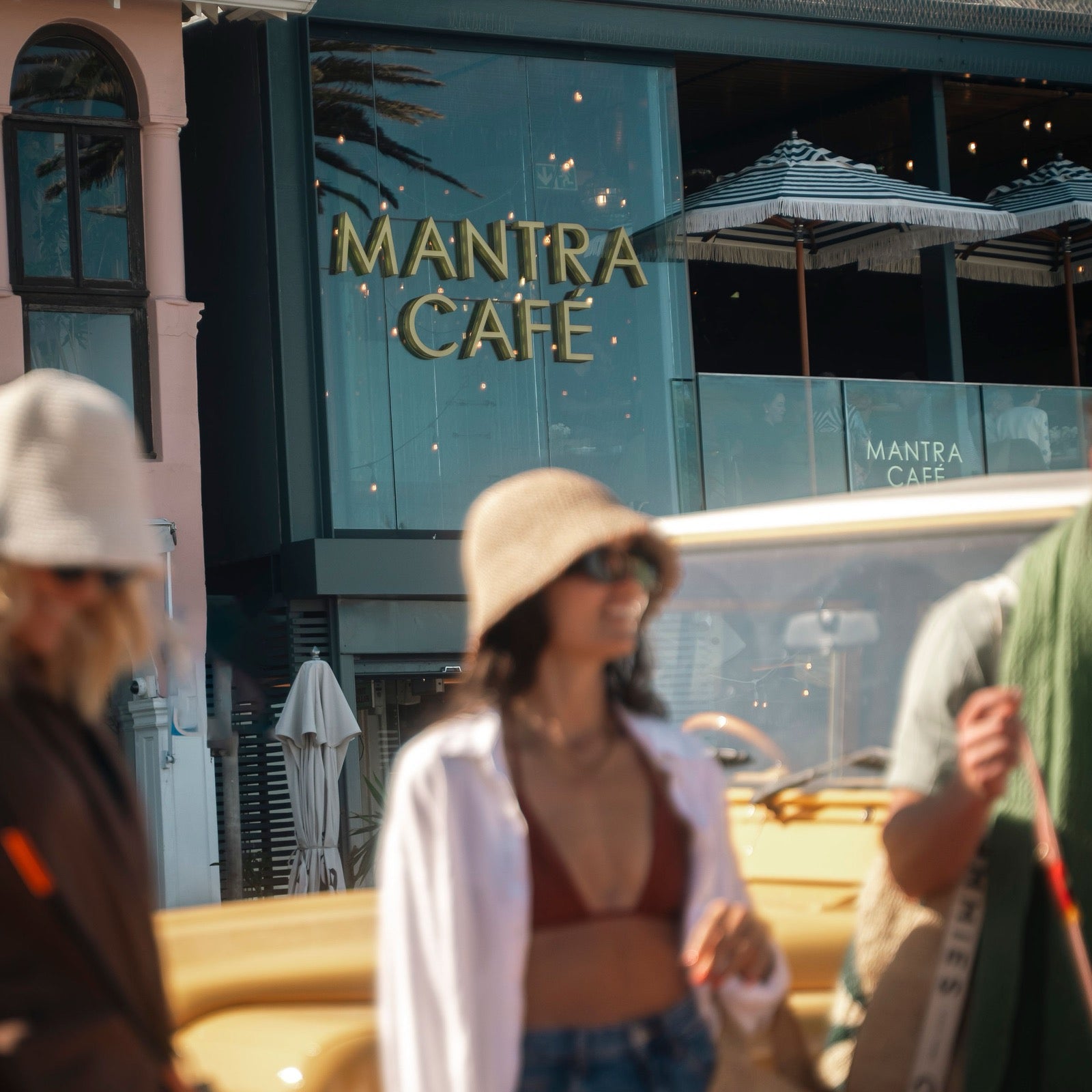 Outside Mantra Cafe in Camps Bay, the shop is upstairs
